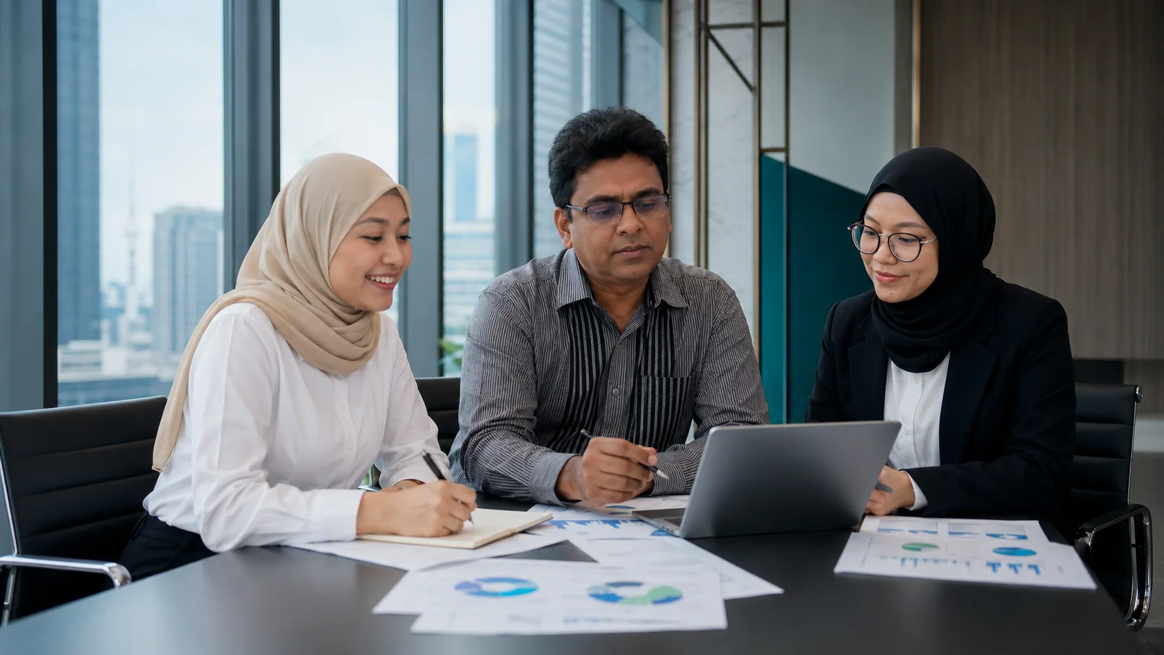 FORESEA team members collaborating during a business meeting